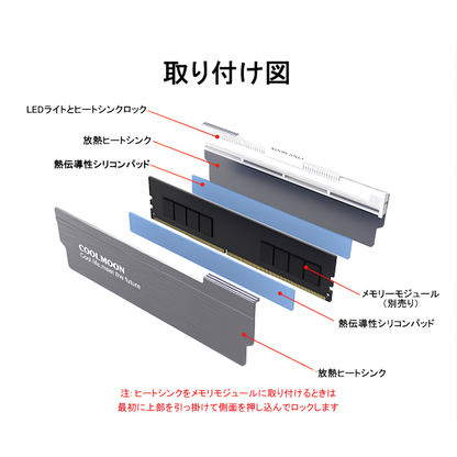 COOLMOON RA-1 内存散热器 LED ARGB 5v 3 针 RAM 冷却 2 件套