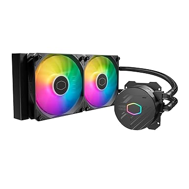 Cooler Master MasterLiquid 240L コア 240mm ARGB 同期 120mm PWM AMD Ryzen AM5/AM4 Intel LGA1700/1200 (MLW-D24M-A18PZ-R1)黒 ブラック