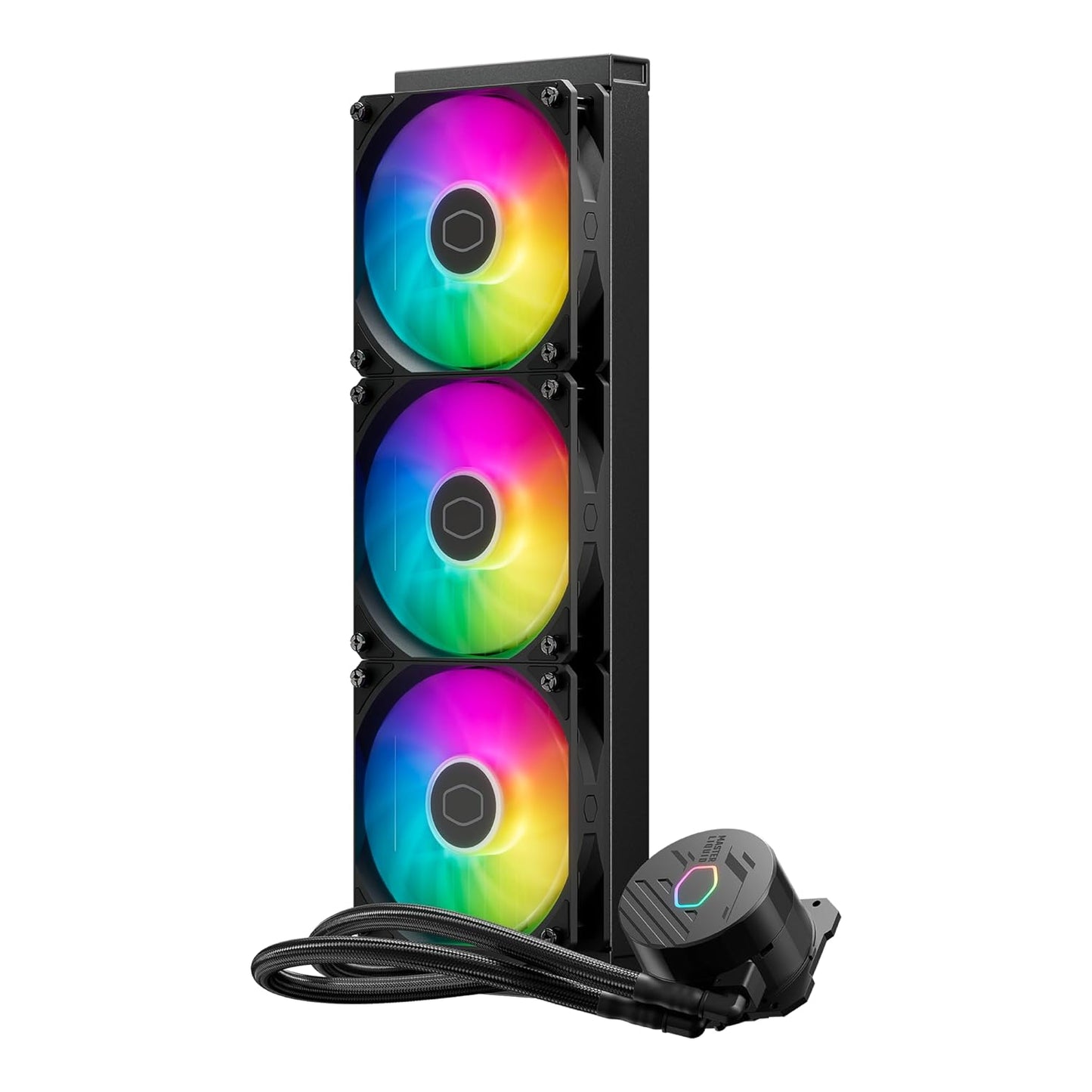 Cooler Master MasterLiquid 360L コア 360mm クローズループ AIO リキッドクーラー ARGB 同期 Gen S コールドプレートポンプ 120mm PWM CryoFuze 14W/mK AMD Ryzen AM5/AM4 Intel LGA1700/1200 (MLW-D36M-A18PZ-R1) ブラック