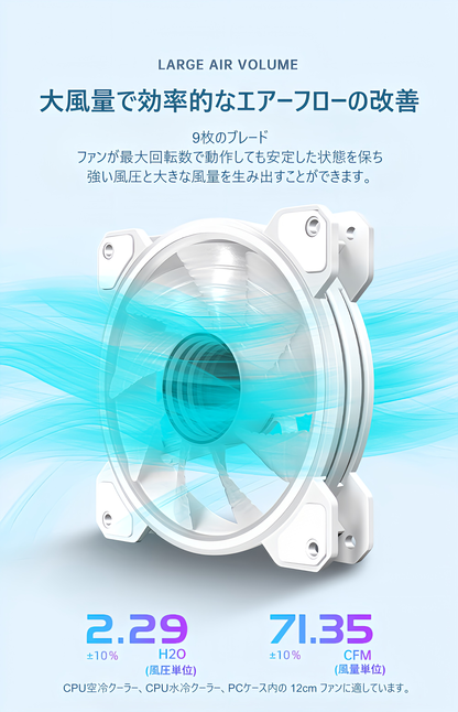 COOLMOON PCケースファン1枚 120mm  4pin PWM LED ARGB 5v 3pin  インフィニティ―ミラー