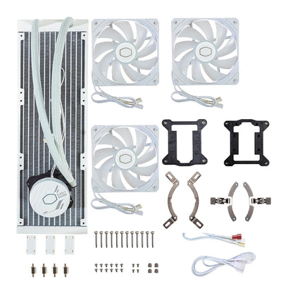 Cooler Master MasterLiquid 360L コア 360mm ARGB 同期 120mm PWM AMD Ryzen AM5/AM4 Intel LGA1700/1200 (MLW-D36M-A18PZ-RW) 白 ホワイト