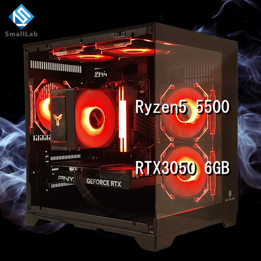 AMD Ryzen5 5500／RTX3050 6GB ガラス2面コンパクト ゲーミングPC