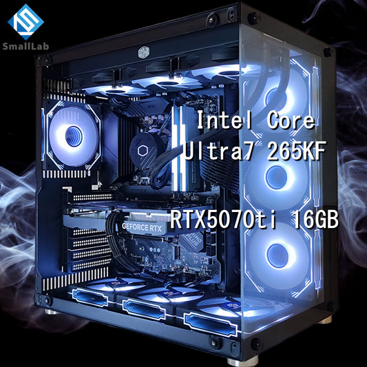 Intel Core Ultra 7 265KF ／ RTX5070ti 16GB ガラス2面ATX ゲーミングPC Windows11 Home  簡易水冷 360mm ブラック 黒