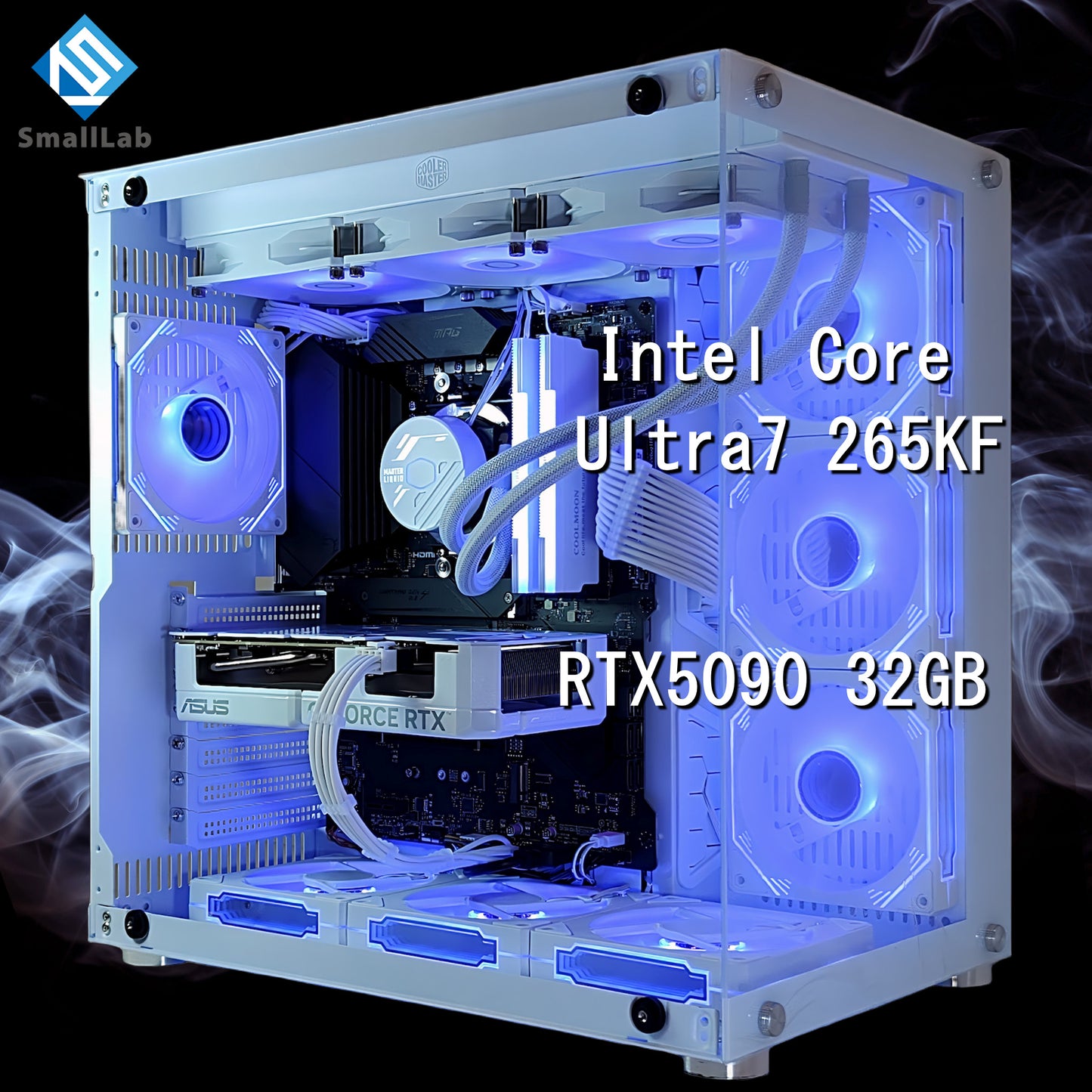 Intel Core Ultra 7 265KF ／ RTX5090 32GB ガラス2面ATX ゲーミングPC Windows11 Home  簡易水冷 360mm ホワイト 白