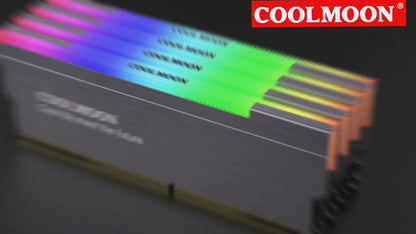COOLMOON RA-1 内存散热器 LED ARGB 5v 3 针 RAM 冷却 2 件套
