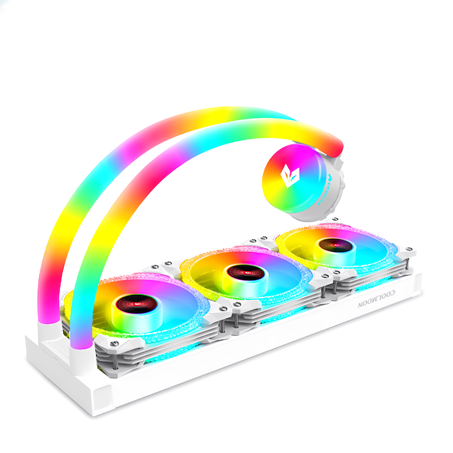 COOLMOON ホースLED 簡易水冷クーラー 360 mm CPUクーラー LED ARGB 5v 3pin LGA1700/1200/115X AMD:AM4ソケットに対応 4pin PWM ファン制御