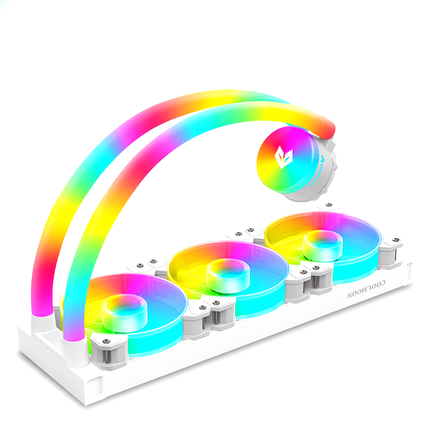 COOLMOON ホースLED 簡易水冷クーラー 360 mm CPUクーラー LED ARGB 5v 3pin LGA1700/1200/115X AMD:AM4ソケットに対応 4pin PWM ファン制御